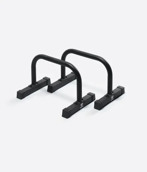 Eric Flag Elevation Bars, tall black steel parallettes with round grip