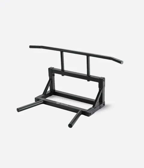 Eric Flag wall-mounted pull-up bar with dip handles, black steel