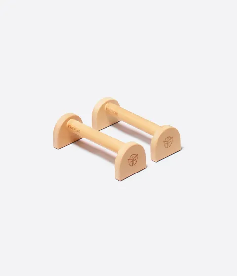 Eric Flag Wooden Parallettes, wooden pair with black anti-slip pads
