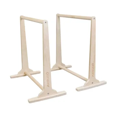 Gorletic wooden dip bars - birch plywood frame with wooden grip rail