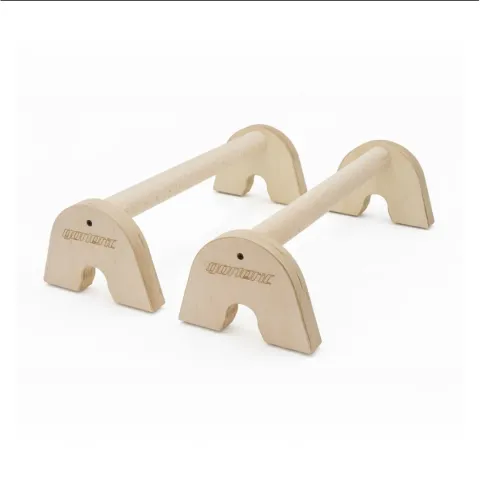 Gorletic LowFit parallettes with round wooden grip