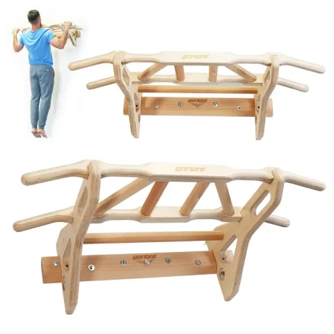 Gorletic Titan V wall-mounted pull-up bar in birch plywood and beech