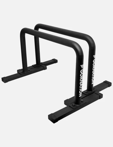 Gornation Metal Parallettes, tall black steel pair