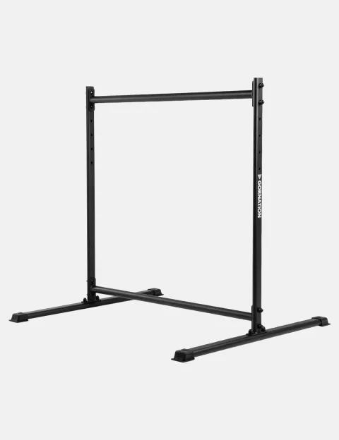Gornation Static Bar, height-adjustable black steel bar on two crossbars