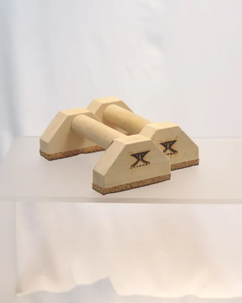 MX Bars V3, 25 cm beech parallettes with hot-iron branding