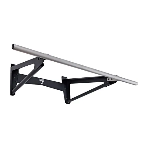 Pullup & Dip wall-mounted muscle-up bar - silver bar, black powder-coated steel frame